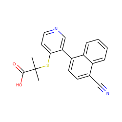 CC(C)(Sc1ccncc1-c1ccc(C#N)c2ccccc12)C(=O)O ZINC000199107019