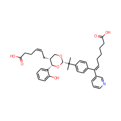 CC(C)(c1ccc(/C(=C\CCCCC(=O)O)c2cccnc2)cc1)[C@H]1OC[C@@H](C/C=C\CCC(=O)O)[C@@H](c2ccccc2O)O1 ZINC000029345731