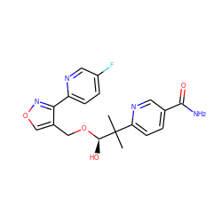 CC(C)(c1ccc(C(N)=O)cn1)[C@@H](O)OCc1conc1-c1ccc(F)cn1 ZINC000169707495