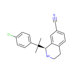 CC(C)(c1ccc(Cl)cc1)[C@@H]1NCCc2ccc(C#N)cc21 ZINC000114978456