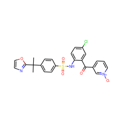 CC(C)(c1ccc(S(=O)(=O)Nc2ccc(Cl)cc2C(=O)c2ccc[n+]([O-])c2)cc1)c1ncco1 ZINC000113625633