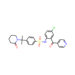 CC(C)(c1ccc(S(=O)(=O)Nc2ccc(Cl)cc2C(=O)c2ccncc2)cc1)N1CCCCC1=O ZINC000166303384