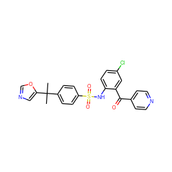 CC(C)(c1ccc(S(=O)(=O)Nc2ccc(Cl)cc2C(=O)c2ccncc2)cc1)c1cnco1 ZINC000113624874