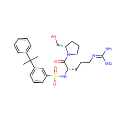 CC(C)(c1ccccc1)c1cccc(S(=O)(=O)N[C@@H](CCCN=C(N)N)C(=O)N2CCC[C@H]2CO)c1 ZINC000027522543