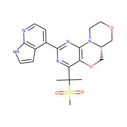 CC(C)(c1nc(-c2ccnc3[nH]ccc23)nc2c1OC[C@H]1COCCN21)S(C)(=O)=O ZINC000218188736