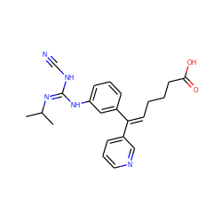 CC(C)/N=C(/NC#N)Nc1cccc(/C(=C\CCCC(=O)O)c2cccnc2)c1 ZINC000013796563