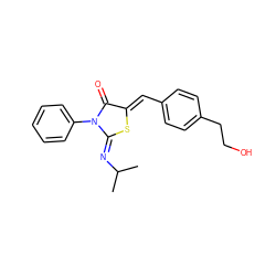 CC(C)/N=C1\S/C(=C\c2ccc(CCO)cc2)C(=O)N1c1ccccc1 ZINC000049113294