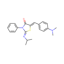 CC(C)/N=C1\S/C(=C\c2ccc(N(C)C)cc2)C(=O)N1c1ccccc1 ZINC000049784579