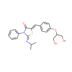 CC(C)/N=C1\S/C(=C\c2ccc(OC(CO)CO)cc2)C(=O)N1c1ccccc1 ZINC000049784047