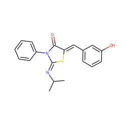 CC(C)/N=C1\S/C(=C\c2cccc(O)c2)C(=O)N1c1ccccc1 ZINC000049088492