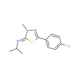 CC(C)/N=c1\sc(-c2ccc(Cl)cc2)nn1C ZINC000028357522