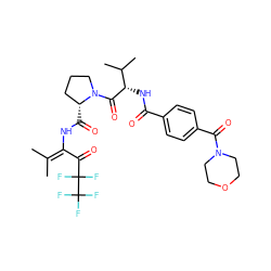 CC(C)=C(NC(=O)[C@@H]1CCCN1C(=O)[C@@H](NC(=O)c1ccc(C(=O)N2CCOCC2)cc1)C(C)C)C(=O)C(F)(F)C(F)(F)F ZINC000026391938