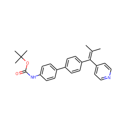 CC(C)=C(c1ccncc1)c1ccc(-c2ccc(NC(=O)OC(C)(C)C)cc2)cc1 ZINC000053314671