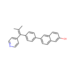 CC(C)=C(c1ccncc1)c1ccc(-c2ccc3cc(O)ccc3c2)cc1 ZINC000053243757