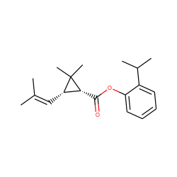 CC(C)=C[C@H]1[C@@H](C(=O)Oc2ccccc2C(C)C)C1(C)C ZINC000001676860