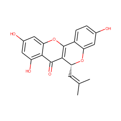 CC(C)=C[C@H]1Oc2cc(O)ccc2-c2oc3cc(O)cc(O)c3c(=O)c21 ZINC000000595402