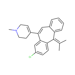 CC(C)=C1c2ccccc2C=C(C2=CCN(C)CC2)c2cc(Cl)ccc21 ZINC000013740497