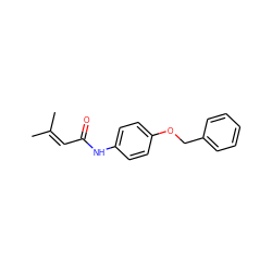 CC(C)=CC(=O)Nc1ccc(OCc2ccccc2)cc1 ZINC000000145617