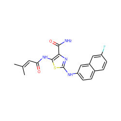 CC(C)=CC(=O)Nc1sc(Nc2ccc3ccc(F)cc3c2)nc1C(N)=O ZINC000473164961