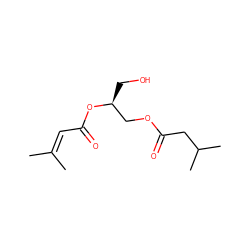 CC(C)=CC(=O)O[C@@H](CO)COC(=O)CC(C)C ZINC000013862892