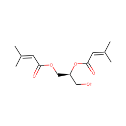 CC(C)=CC(=O)OC[C@H](CO)OC(=O)C=C(C)C ZINC000013862895