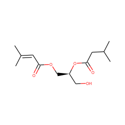 CC(C)=CC(=O)OC[C@H](CO)OC(=O)CC(C)C ZINC000013862894