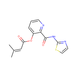 CC(C)=CC(=O)Oc1cccnc1C(=O)Nc1nccs1 ZINC000013521921