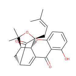 CC(C)=CC[C@@]12OC(C)(C)[C@@H]3C[C@@H](C=C4C(=O)c5c(O)cccc5O[C@]431)C2=O ZINC000073294681