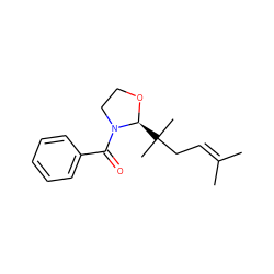 CC(C)=CCC(C)(C)[C@@H]1OCCN1C(=O)c1ccccc1 ZINC000000295647