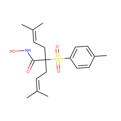 CC(C)=CCC(CC=C(C)C)(C(=O)NO)S(=O)(=O)c1ccc(C)cc1 ZINC000013520924