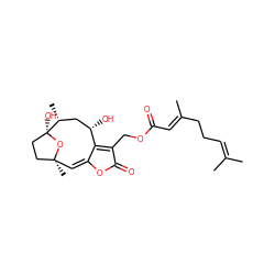 CC(C)=CCC/C(C)=C/C(=O)OCC1=C2/C(=C\[C@@]3(C)CC[C@](O)(O3)[C@H](C)C[C@@H]2O)OC1=O ZINC000222910511