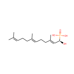 CC(C)=CCC/C(C)=C/CC/C(C)=C/[C@H](O)P(=O)(O)O ZINC000001535663