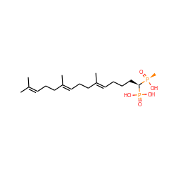 CC(C)=CCC/C(C)=C/CC/C(C)=C/CCC[C@H](P(=O)(O)O)[P@](C)(=O)O ZINC000013742044