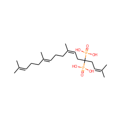 CC(C)=CCC/C(C)=C/CC/C(C)=C\CC(CC=C(C)C)(P(=O)(O)O)P(=O)(O)O ZINC000029124523