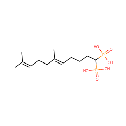 CC(C)=CCC/C(C)=C/CCCC(P(=O)(O)O)P(=O)(O)O ZINC000001536670