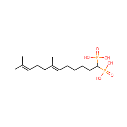 CC(C)=CCC/C(C)=C/CCCCC(P(=O)(O)O)P(=O)(O)O ZINC000013742035