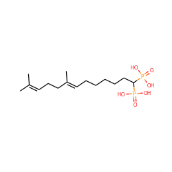 CC(C)=CCC/C(C)=C/CCCCCC(P(=O)(O)O)P(=O)(O)O ZINC000013742036