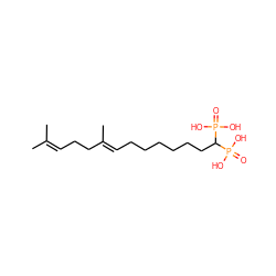 CC(C)=CCC/C(C)=C/CCCCCCC(P(=O)(O)O)P(=O)(O)O ZINC000013742037