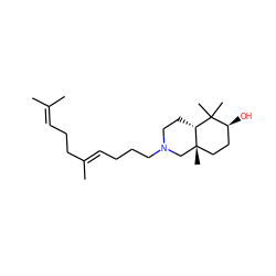 CC(C)=CCC/C(C)=C/CCCN1CC[C@@H]2C(C)(C)[C@@H](O)CC[C@]2(C)C1 ZINC000013756378