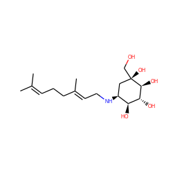 CC(C)=CCC/C(C)=C/CN[C@H]1C[C@](O)(CO)[C@@H](O)[C@H](O)[C@H]1O ZINC000299818328