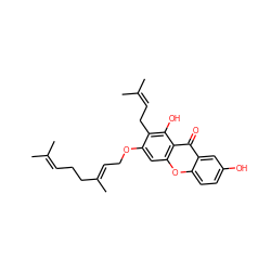 CC(C)=CCC/C(C)=C/COc1cc2oc3ccc(O)cc3c(=O)c2c(O)c1CC=C(C)C ZINC000198559350