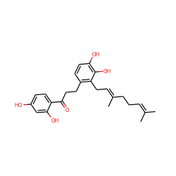 CC(C)=CCC/C(C)=C/Cc1c(CCC(=O)c2ccc(O)cc2O)ccc(O)c1O ZINC000013340429