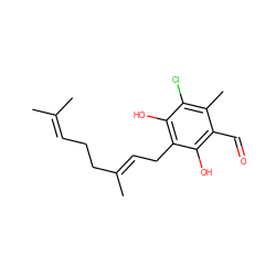 CC(C)=CCC/C(C)=C/Cc1c(O)c(Cl)c(C)c(C=O)c1O ZINC000013405862