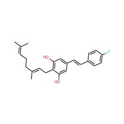 CC(C)=CCC/C(C)=C/Cc1c(O)cc(/C=C/c2ccc(F)cc2)cc1O ZINC000084653045