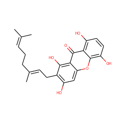 CC(C)=CCC/C(C)=C/Cc1c(O)cc2oc3c(O)ccc(O)c3c(=O)c2c1O ZINC000015120680