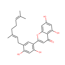 CC(C)=CCC/C(C)=C/Cc1cc(-c2cc(=O)c3c(O)cc(O)cc3o2)c(O)cc1O ZINC000098083363