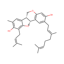 CC(C)=CCC/C(C)=C/Cc1cc2c(cc1O)OC[C@H]1c3cc(C)c(O)c(CC=C(C)C)c3O[C@@H]21 ZINC000072127913