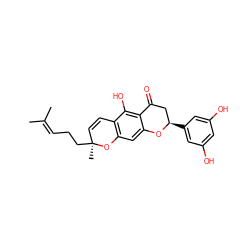 CC(C)=CCC[C@@]1(C)C=Cc2c(cc3c(c2O)C(=O)C[C@@H](c2cc(O)cc(O)c2)O3)O1 ZINC000473131314