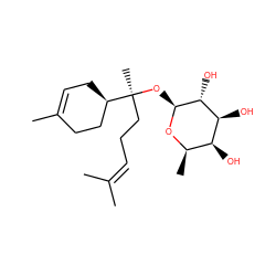 CC(C)=CCC[C@](C)(O[C@@H]1O[C@H](C)[C@H](O)[C@H](O)[C@H]1O)[C@@H]1CC=C(C)CC1 ZINC000084596759