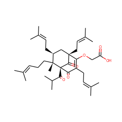 CC(C)=CCC[C@]1(C)[C@@H](CC=C(C)C)C[C@@]2(CC=C(C)C)C(=O)[C@]1(C(=O)C(C)C)C(=O)C(CC=C(C)C)=C2OCC(=O)O ZINC000101255324